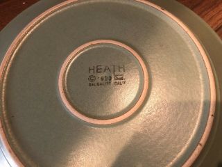 4 - Rare Vintage Heath Ceramic Plates - Green Rim/Brown 3