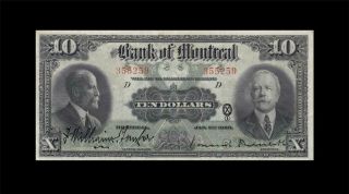 1.  2.  1923 Bank Of Montreal Canada $10 X - Rare ( (ef))