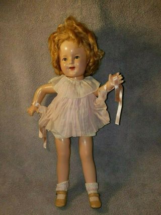 Rare,  Ideal " Shirley Temple " Doll,  17 In Composition Doll 1930s Costume