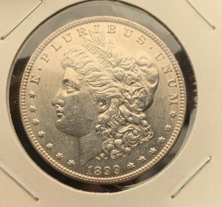 1899 - P Morgan Silver Dollar $1 Uncirculated Details Cleaned,  Key Date,  Rare