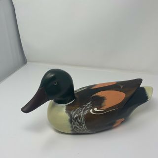 14 " Vintage Wooden Duck Hunting Decoy Hand Carved Painted Mallard Indoor Decor