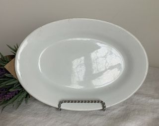 1800’s Antique J & G Meakin White Ironstone Small Serving Plate Oval 6”x 8 3/4”