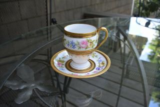 Antique C Ahrenfeldt Limoges Tea Cup & Saucer