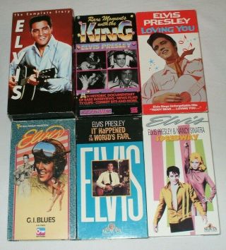 6 Elvis Presley Vhs The Complete Story,  Rare Moments With The King,  Speedway