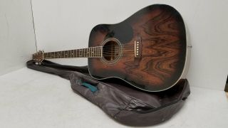 Rare Sungeum Md - 05 Acoustic Dreadnought Guitar W/ Leather Case