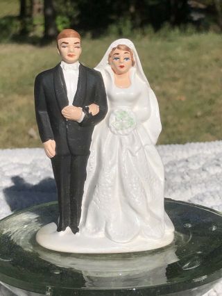 Vtg Lefton Bride And Groom Wedding Cake Topper