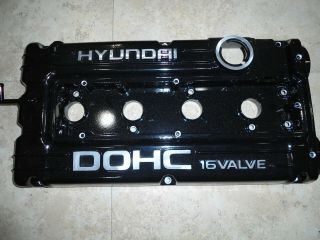 Hyundai 4g63 Dohc 2.  0 16 V Powder Coated Valve Cover,  Black,  Rare