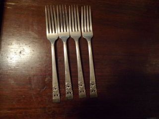 4 Oneida Community Silver Plate 1936 Coronation Dinner Forks (1)