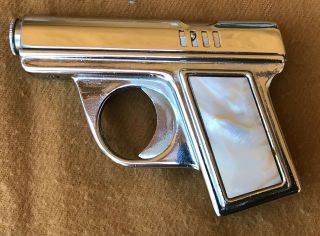 Vintage Rare Pearl Handle Automatic Pistol Shaped Lighter In