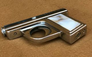 Vintage Rare Pearl Handle Automatic Pistol Shaped Lighter In 3