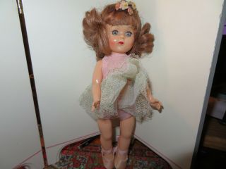 Vintage Hard Plastic Virga Twinkle - Tutu Ballerina Point Toe Walker Doll - 8 "