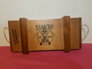 Rare Large Sons Of Anarchy Wooden Cigar Box Samcro 21 1/2 " Long 10 " Wide Rope