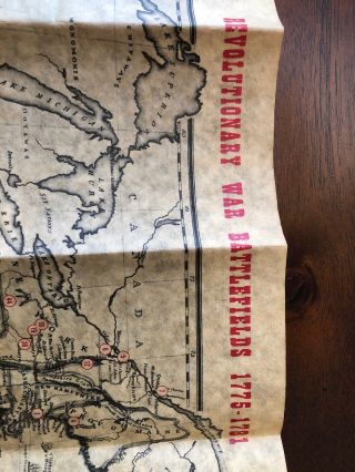 Vintage Revolutionary War Battlefield Map 1775 - 1781.  Historical Documents Co. 2