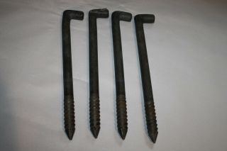 Set Of 4 Antique Vintage Heavy Duty Lineman Steps Stakes Spikes