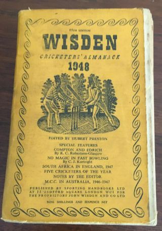 Wisden Cricketers Almanack - 1948 - Pleasing - Rare - Softback
