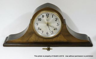 Antique Gilbert Chiming Mantle Clock W/ Key Wooden Case / Repair