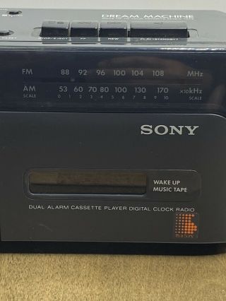 Vintage SONY ICF - C600 Dream Machine AM/FM Cassette Digital Clock Radio 3