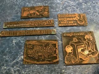 6 - Rare Vintage Sunkist,  Post - Etc.  Letterpress Copper Ink Plate Printing Blocks