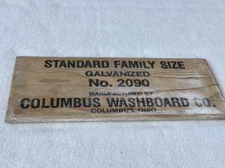 Sunnyland Columbus Washboard Co Wood Sign Crate End Wooden Sign Laundry Room