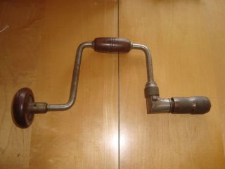 Rare Vintage Stanley? Brace Bit Hand Drill Auger 1 " • Antique Woodworking Tools