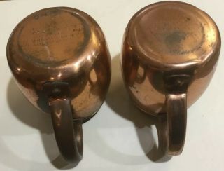 Vintage 2 Piece Set Of West Bend Aluminum Co.  Solid Copper Coffee Mugs.  “rare”