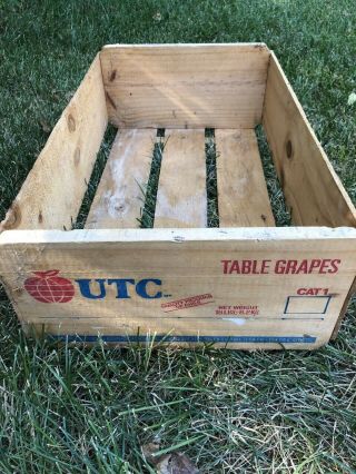 Vintage Chilean Utc Table Grapes Wooden Wine Crate Home Decor Advertising Euc