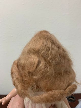 Vintage Strawberry Blonde Mohair Wig For Antique Composition Doll Size 12