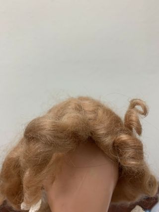 VINTAGE STRAWBERRY BLONDE MOHAIR WIG FOR antique COMPOSITION DOLL SIZE 12 2