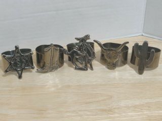 Western Silver Napkin Rings (set Of 5)