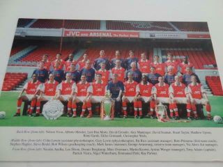 Arsenal Fc 1998 - 99 Signed (pre - Printed) X 28 Of Squad Rare Official Club Card