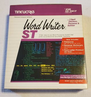 Timeworks Word Writer St Atari 520/1040 St Complete - Rare And Vintage