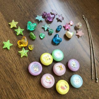Tottoko Hamtaro Hamutaro Crystal beads set 5 colors & character print very rare 2