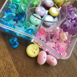 Tottoko Hamtaro Hamutaro Crystal beads set 5 colors & character print very rare 3