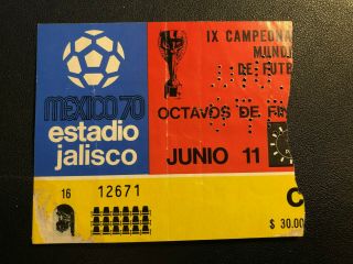 Rare Original: World Cup Mexico 70 Ticket Stub : England V Czech In Jalisco
