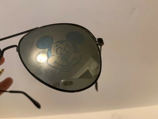 Vintage? Walt Disney Mickey mouse mirrored blue aviator sunglasses RARE “D” 2