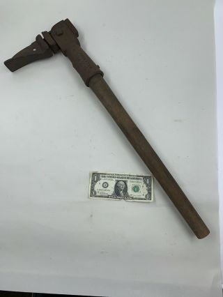 C.  1807 Antique Cast Iron Barbed Wire Fence Stretcher W/ Wood Handle