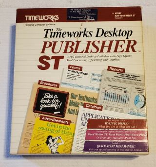 The Timeworks Desktop Publisher St Atari 520/1040/mega St Complete - Rare