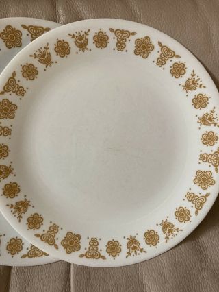 Vintage Set Of 10 Corning Corelle Butterfly Gold 8 1/2 Luncheon Plates Dishes