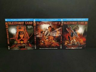 Sleepaway Camp Trilogy Blu - Ray Slipcovers Only.  No Discs Or Cases.  Rare.  1 2 3