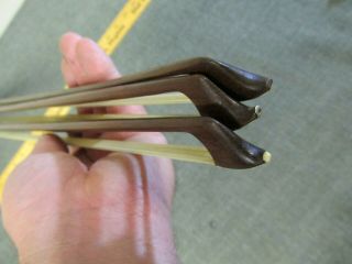 3 Antique Violin Bows - One Germany - Parts - 4/4 - One With Bone