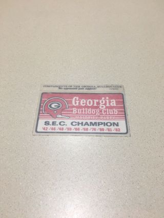 Rare Georgia Bulldogs Club Vintage Sticker
