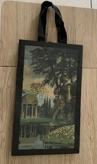 Gucci Italian Fountain Nature Scenery Paper Shopping Bag Gift Bag Limited Rare