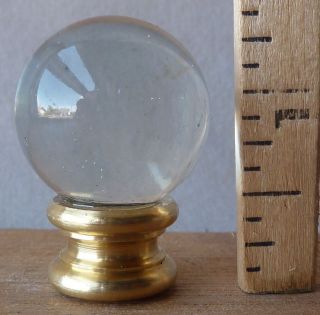 Lamp Finial 1 " D Water Clear Glass Ball 1 3/8 " H (per Ea) (ra)