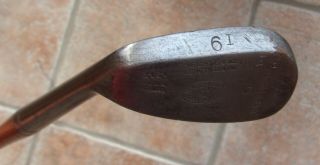 Antique Vintage Lefty Macgregor Superior Hickory Wood Shaft Golf Mashie Niblick 3