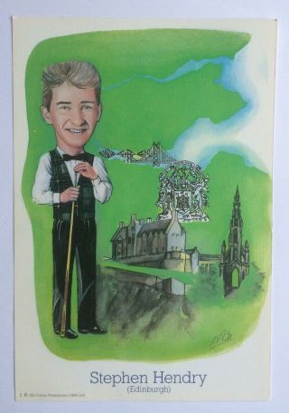 Stephen Hendry Snooker 1984 Pub Canvas Print By N.  P.  Cox Vgc Rare Vtg Retro