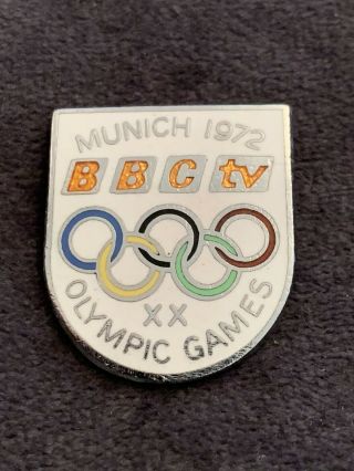 Very Rare Bbc Sport Pin Badge Olympics Munich 1972 Germany Media Television