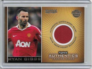 TOPPS PREMIER GOLD Ryan Giggs Man Utd Match Worn Jersey Relic Card Rare /350 2