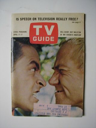 Minn.  April 11 1964 Tv Guide Favorite Martian Walston Ford Mustang Ad Beatles