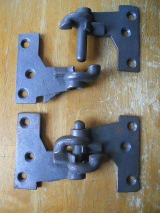 1 Pr Vintage Cast Iron Hinges Shutter/door/shed/gate 1 1/2 L Old Hardware