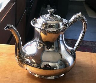 Reed & Barton Victorian Silverplate Coffee Pot 3515 6 Silver Plate Tea Pot 7 "